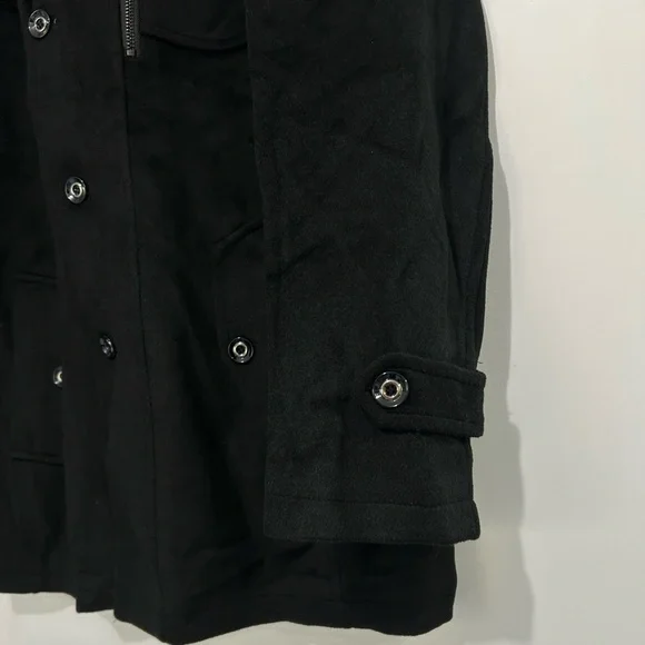 Men’s Wool/Polyester Blend Black Coat - Picture 5 of 15